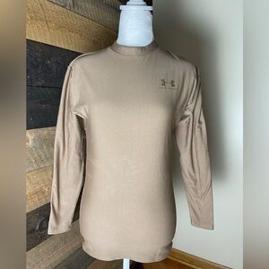Under Armour Womens Brown Tactical Outerwear Thermal Fleece Long Sleeve Top